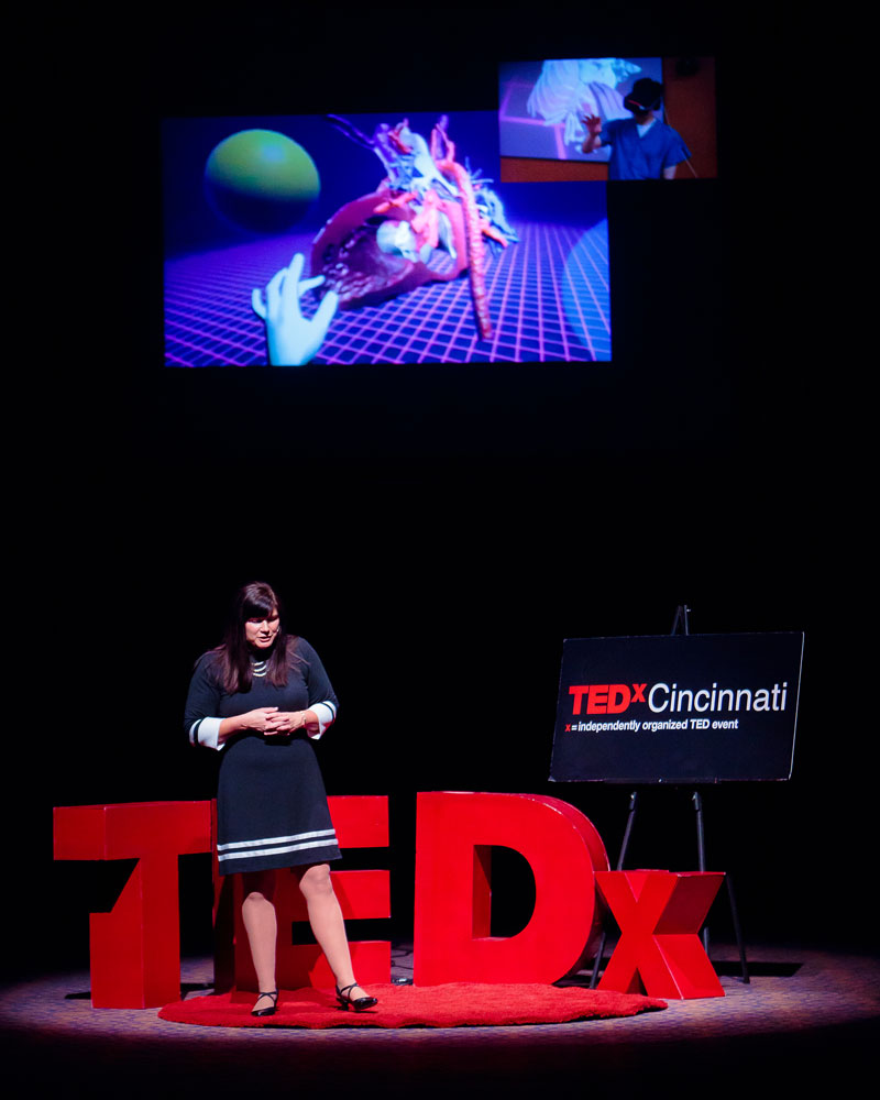Photo of Aimee Gardner presenting at TEDx CincinnatiWomen 2021