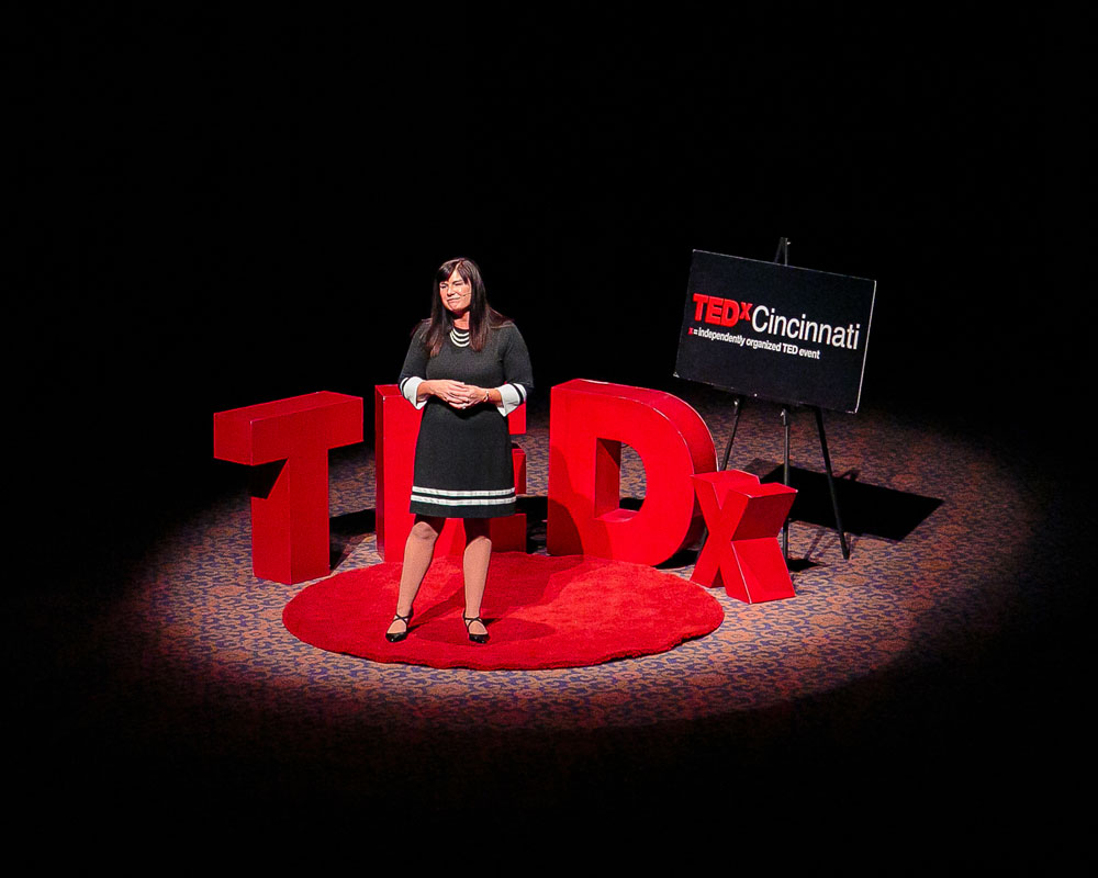 Photo of Aimee Gardner presenting at TEDx CincinnatiWomen 2021