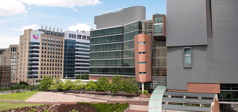 The Cincinnati Children’s William Cooper Procter Research Pavilion (left) and the University of Cincinnati’s CARE/Crawley Building (right)