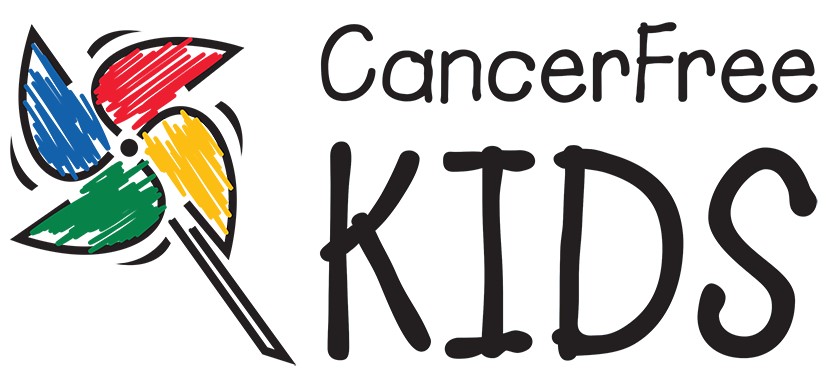 Pinwheel themed logo for CancerFree KIDS