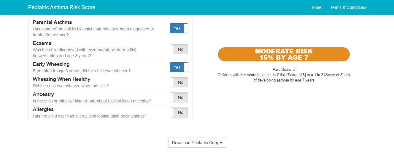 Screenshot of PARS browser page