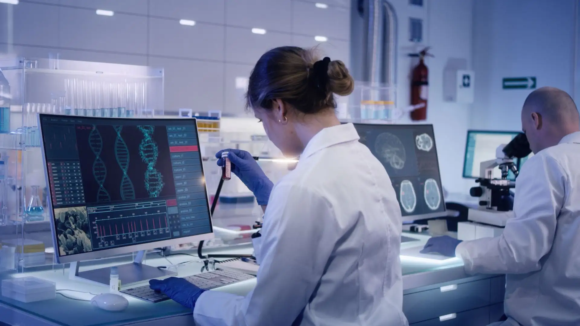 Researchers in a lab