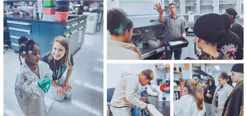 children and community members exploring the research facilities at Cincinnati Children's