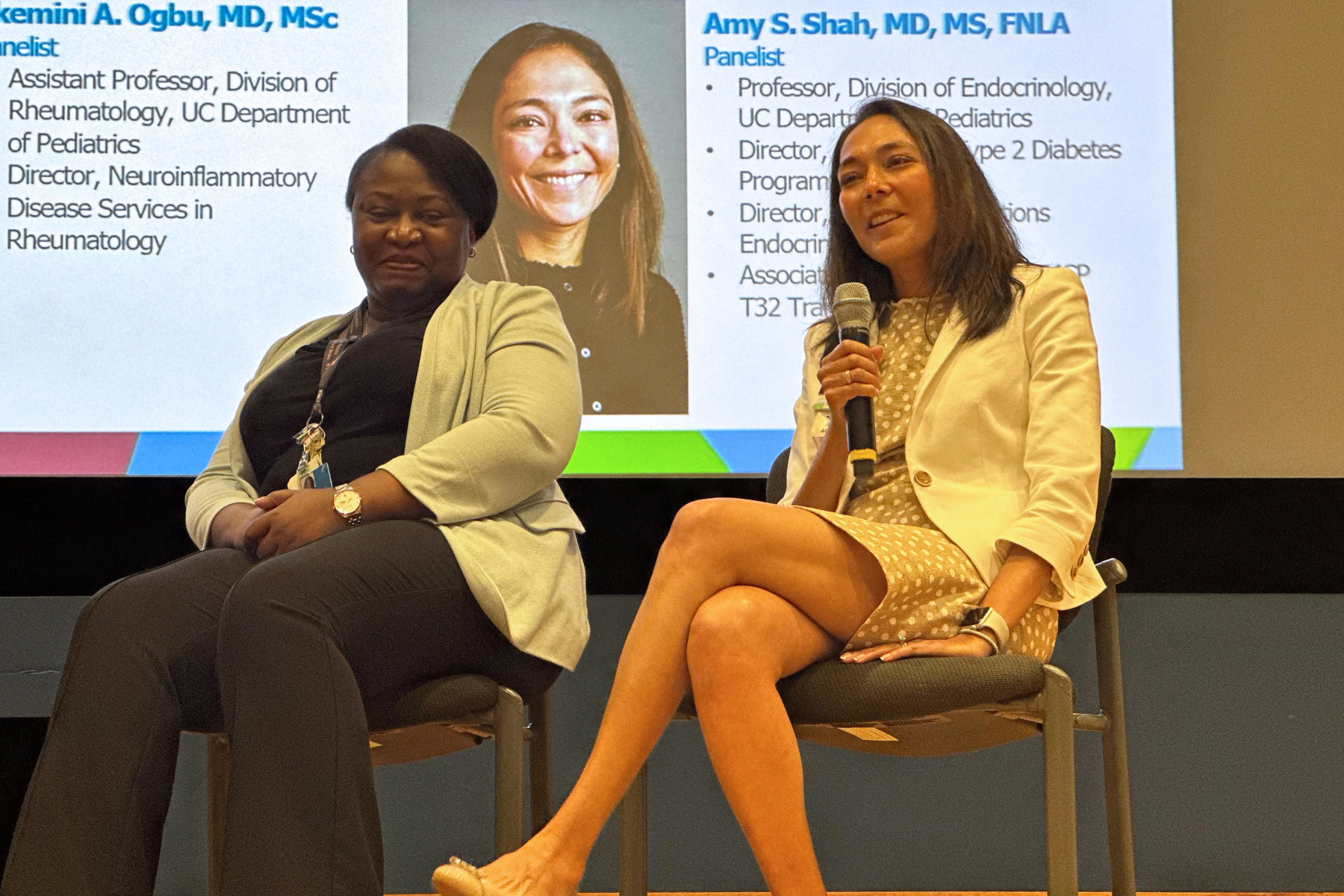 photo of Ekemini Ogbu, MD, MSc (left), and Amy Shah, MD, MS