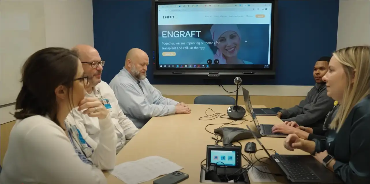 Members of Cincinnati Children's Engraft team in a meeting