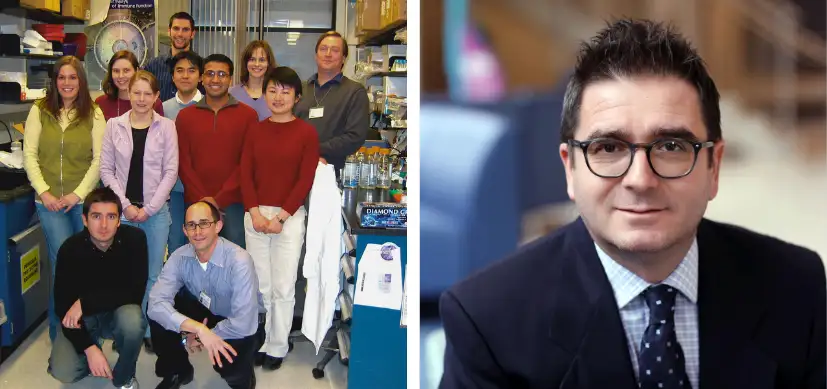 Senad Divanovic, PhD, with Chris Karp's lab in 2008 (pictured at bottom left) and today.
